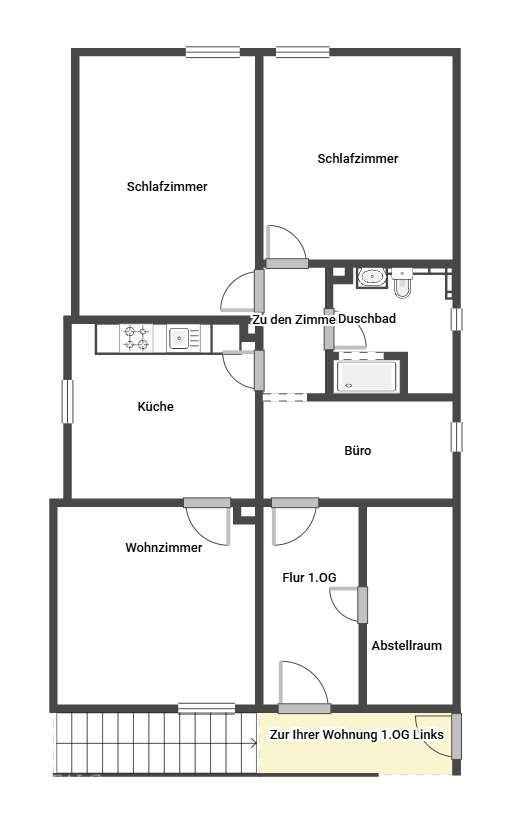 Grundriss ETW 1. OG Links